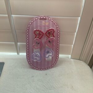 Heart-Shaped Hair Clips Set - Red and Purple